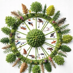 Biodiversity conservation infographic showing natural habitats and species protection