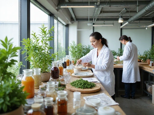 Bioventra's sustainable production facility showcasing natural ingredients and eco-friendly manufacturing processes in London